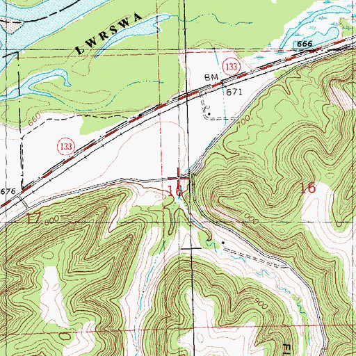 Topographic Map of Flynn Hollow, WI