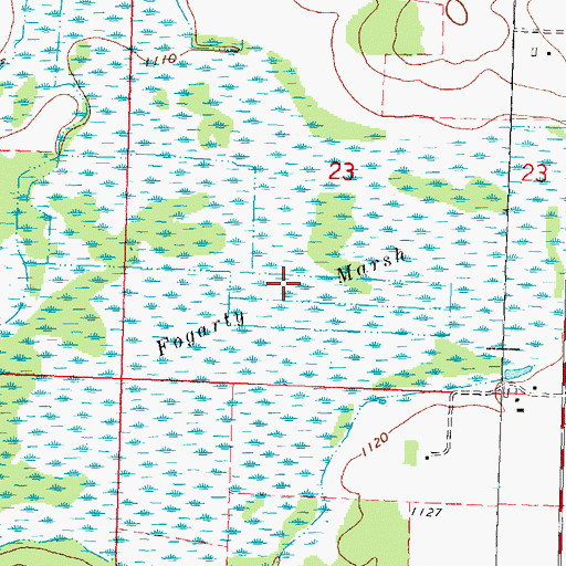 Topographic Map of Fogarty Marsh, WI