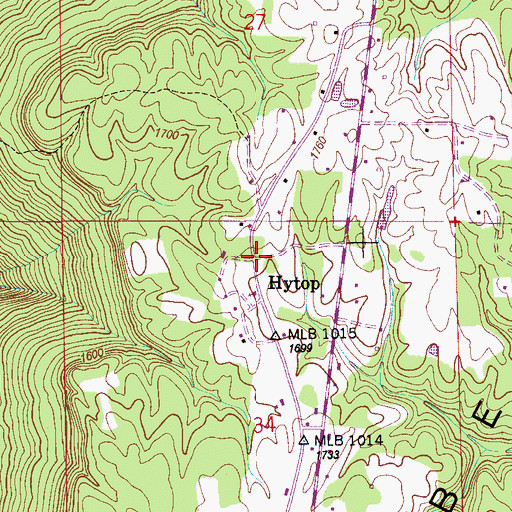 Topographic Map of Hytop, AL
