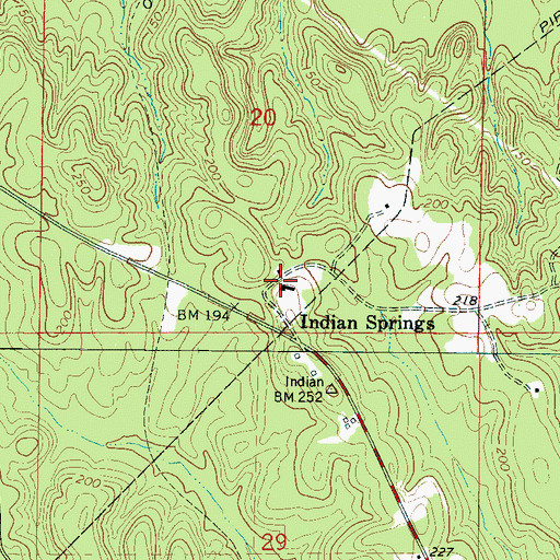 Topographic Map of Indian Springs, AL