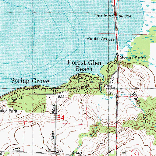 Topographic Map of Forest Glen Beach, WI