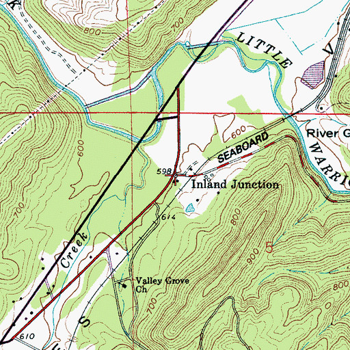 Topographic Map of Inland Junction, AL