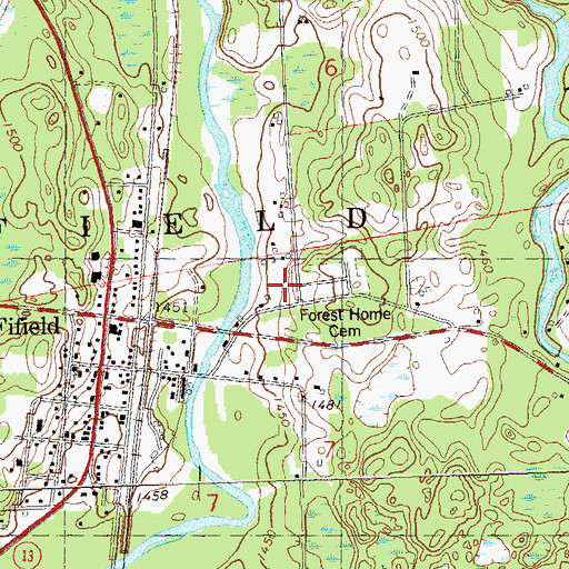 Topographic Map of Forest Home Cemetery, WI