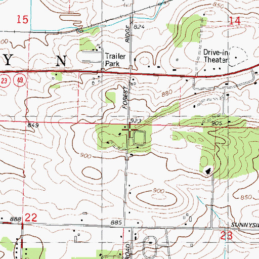 Topographic Map of Forest Ridge School (historical), WI