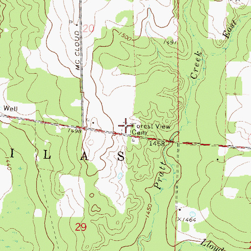 Topographic Map of Forest View Cemetery, WI