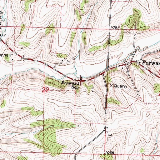 Topographic Map of Forward School, WI