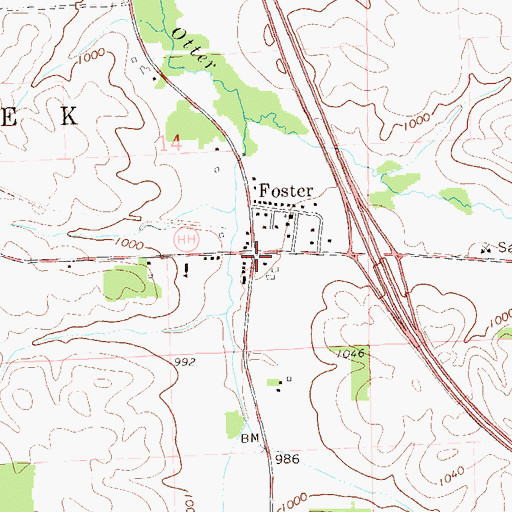 Topographic Map of Foster, WI