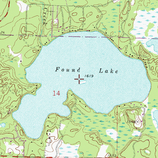 Topographic Map of Found Lake, WI
