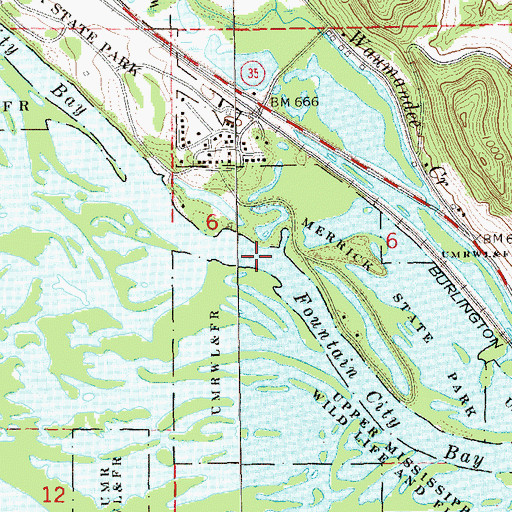 Topographic Map of Fountain City Bay, WI