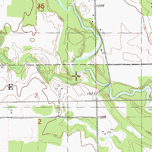 Topographic Map of Fourmile Creek, WI