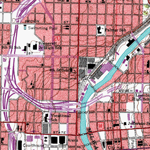 Topographic Map of Meir Elementary School, WI