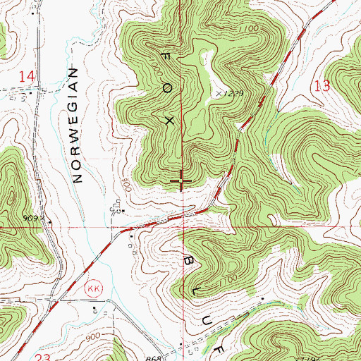 Topographic Map of Fox Bluff, WI