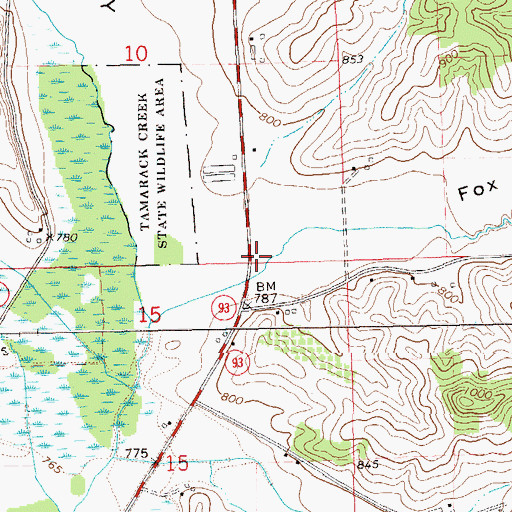 Topographic Map of Fox Coulee, WI