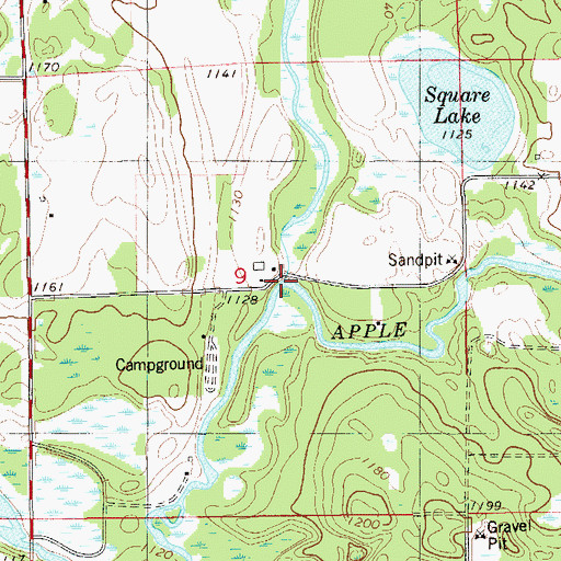 Topographic Map of Fox Creek, WI