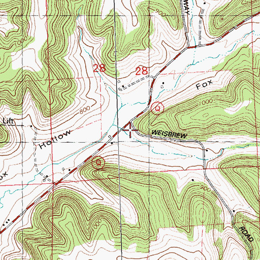 Topographic Map of Fox Hollow School (historical), WI