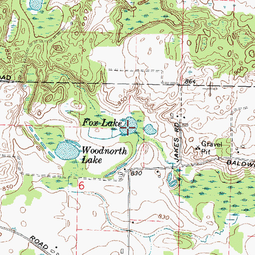 Topographic Map of Fox Lake, WI