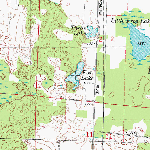 Topographic Map of Fox Lake, WI