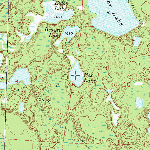 Topographic Map of Fox Lake, WI