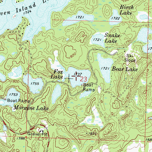 Topographic Map of Fox Lake, WI