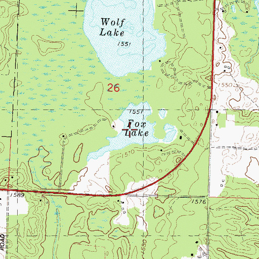 Topographic Map of Fox Lake, WI