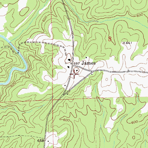 Topographic Map of James, AL