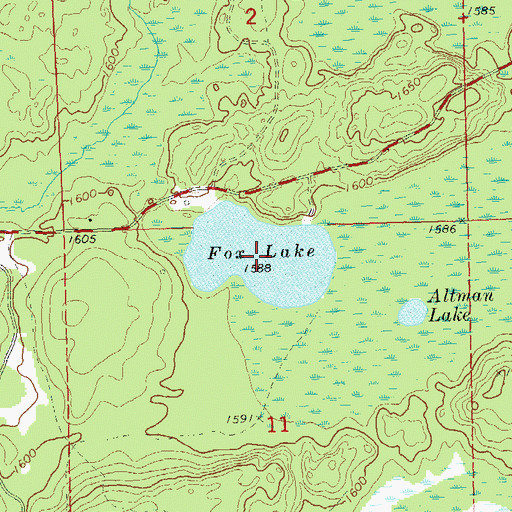 Topographic Map of Fox Lake, WI