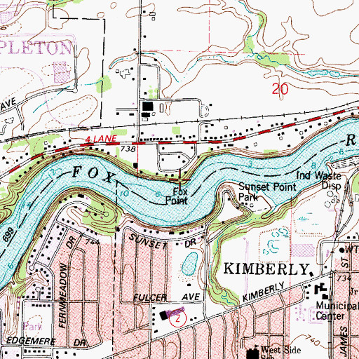 Topographic Map of Fox Point, WI