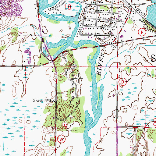 Topographic Map of Fox River Park, WI