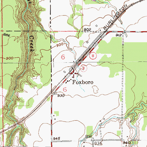 Topographic Map of Foxboro, WI