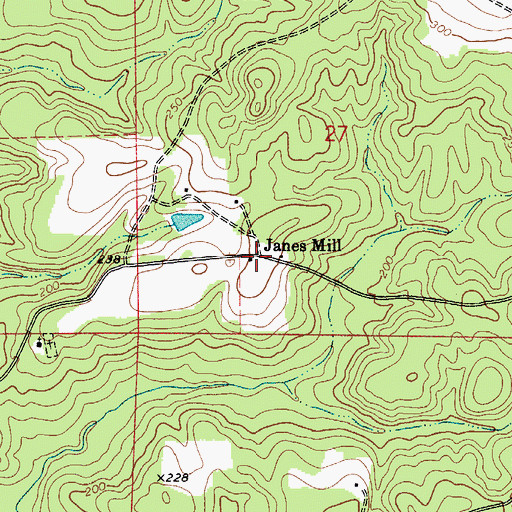 Topographic Map of Janes Mill, AL