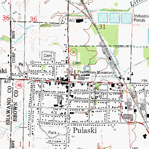 Topographic Map of Franciscan Monastery, WI