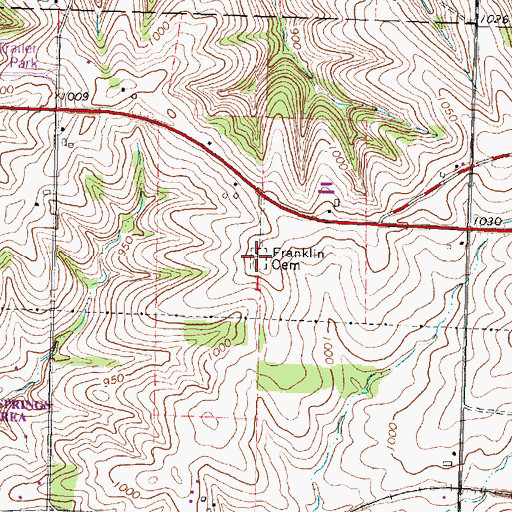 Topographic Map of Franklin Cemetery, WI