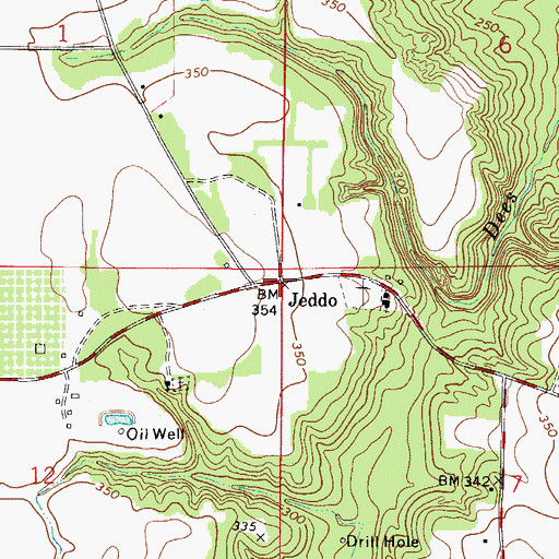 Topographic Map of Jeddo, AL
