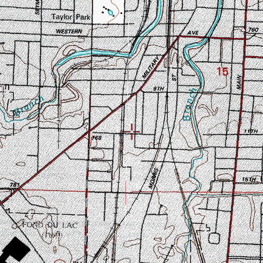 Topographic Map of Franklin Elementary School, WI