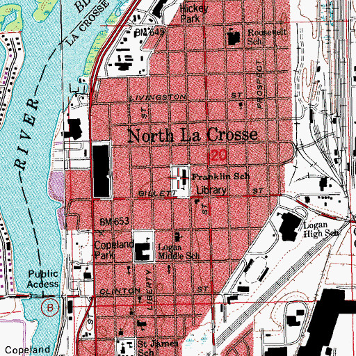 Topographic Map of Northside Elementary School, WI