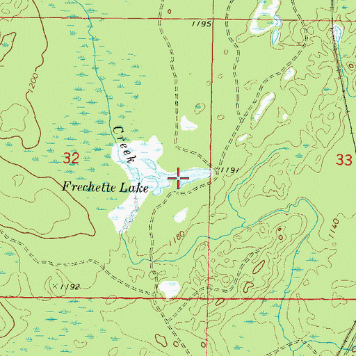 Topographic Map of Frechette Lake, WI