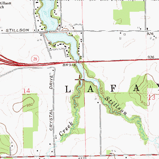 Topographic Map of Frederick Creek, WI