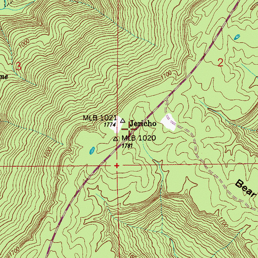 Topographic Map of Jericho, AL