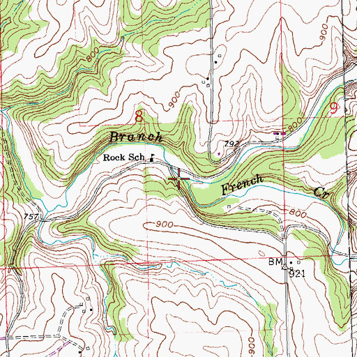 Topographic Map of French Creek, WI