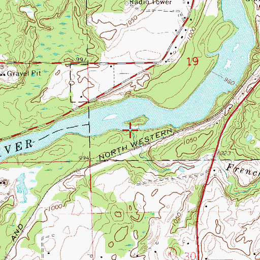 Topographic Map of French Creek, WI