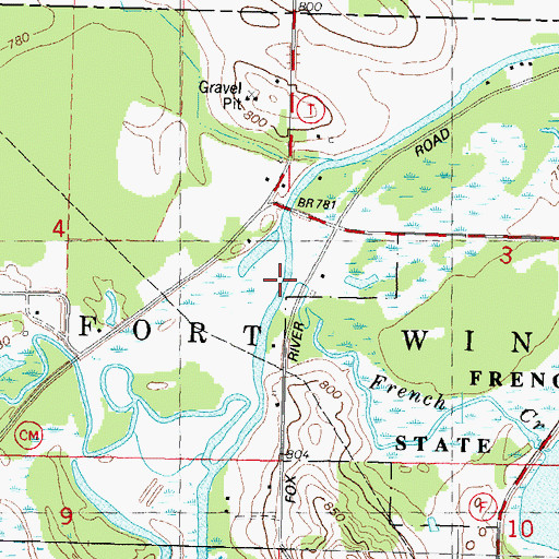 Topographic Map of French Creek, WI