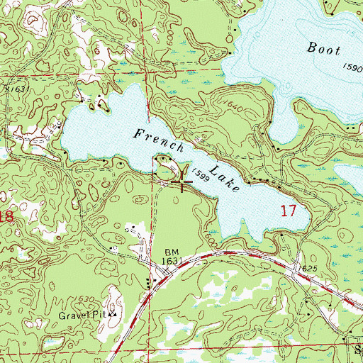 Topographic Map of French Lake, WI