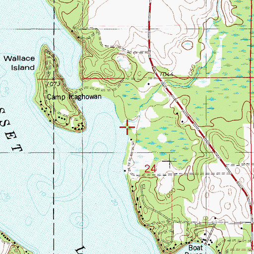Topographic Map of Friday Creek, WI