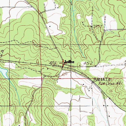 Topographic Map of Joffre, AL