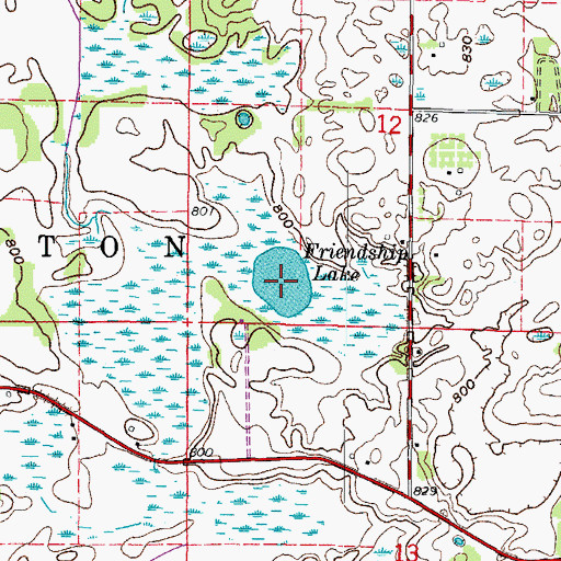 Topographic Map of Friendship Lake, WI