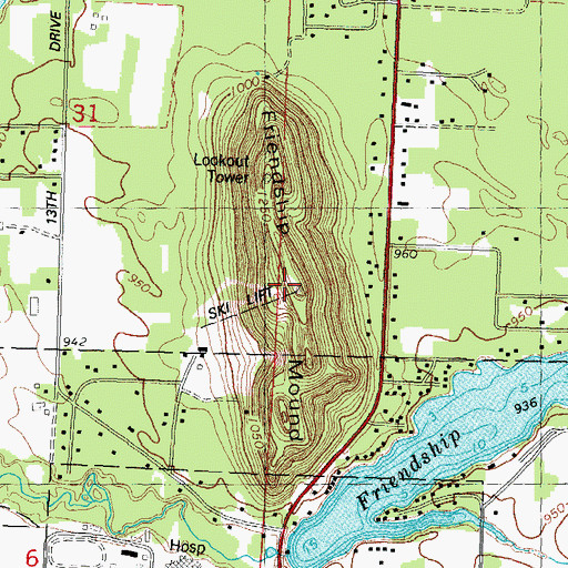 Topographic Map of Friendship Mound, WI