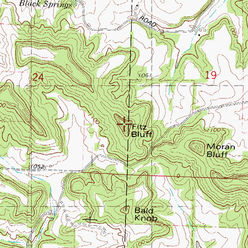 Topographic Map of Fritz Bluff, WI