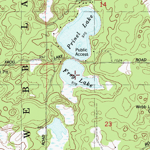 Topographic Map of Frog Lake, WI