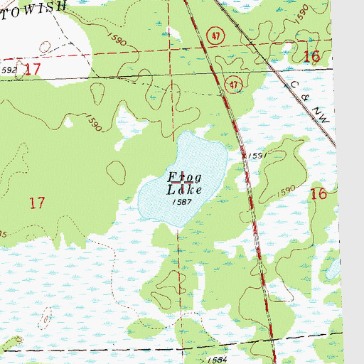 Topographic Map of Frog Lake, WI