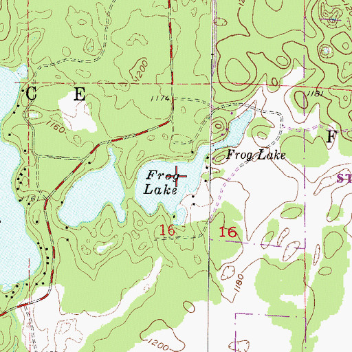 Topographic Map of Frog Lake, WI